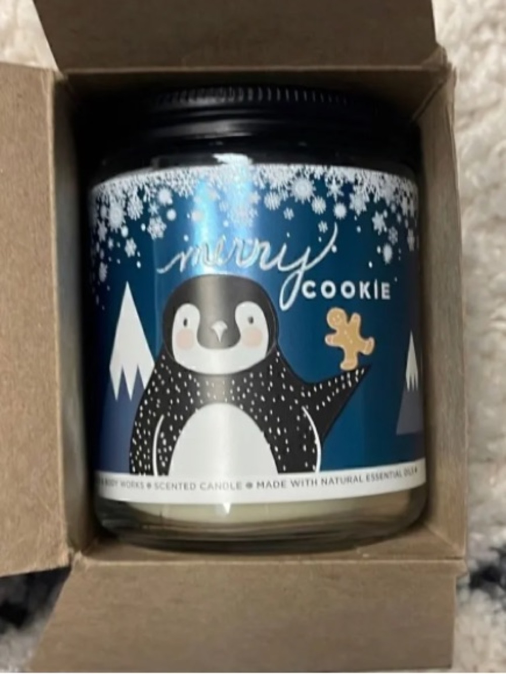 NWT Bath & Body Works Merry Cookie single wick jar candle